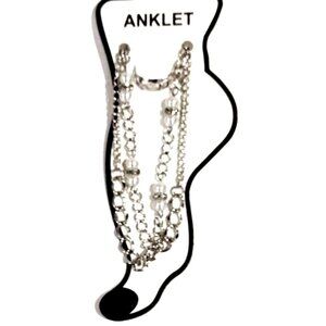 Silver-Tone Chain Anklet with Matching Toe Ring – Chic Layered Boho Jewelry Set